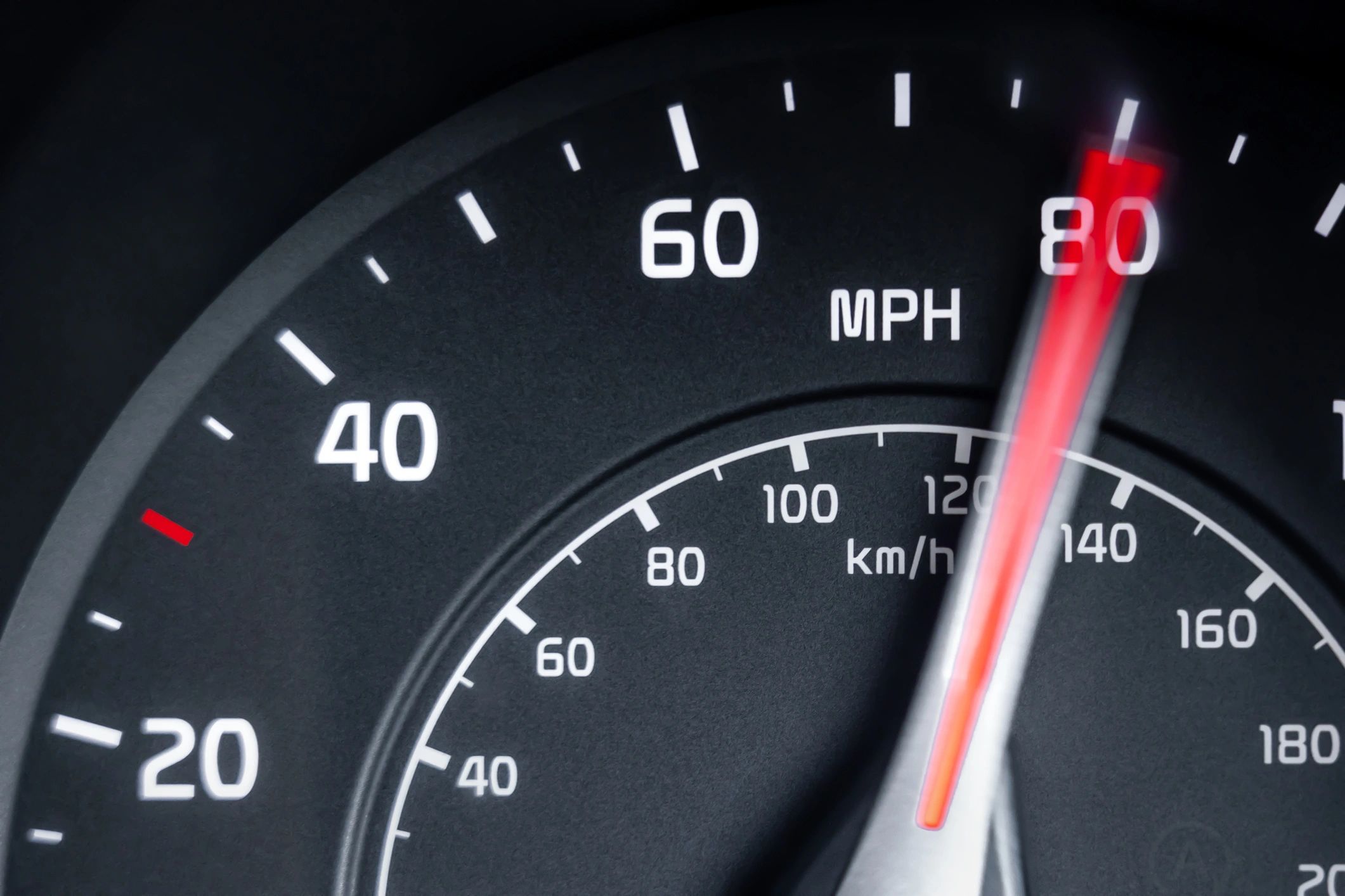 Classic sports car gauge cluster close-up